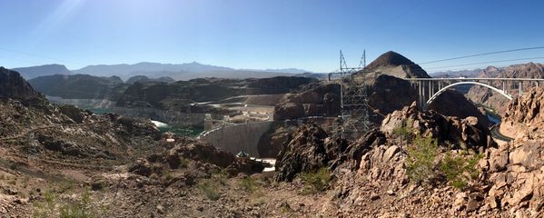 Panoramic Hoover Dam with Lake Mead and Colorado River thumbnail