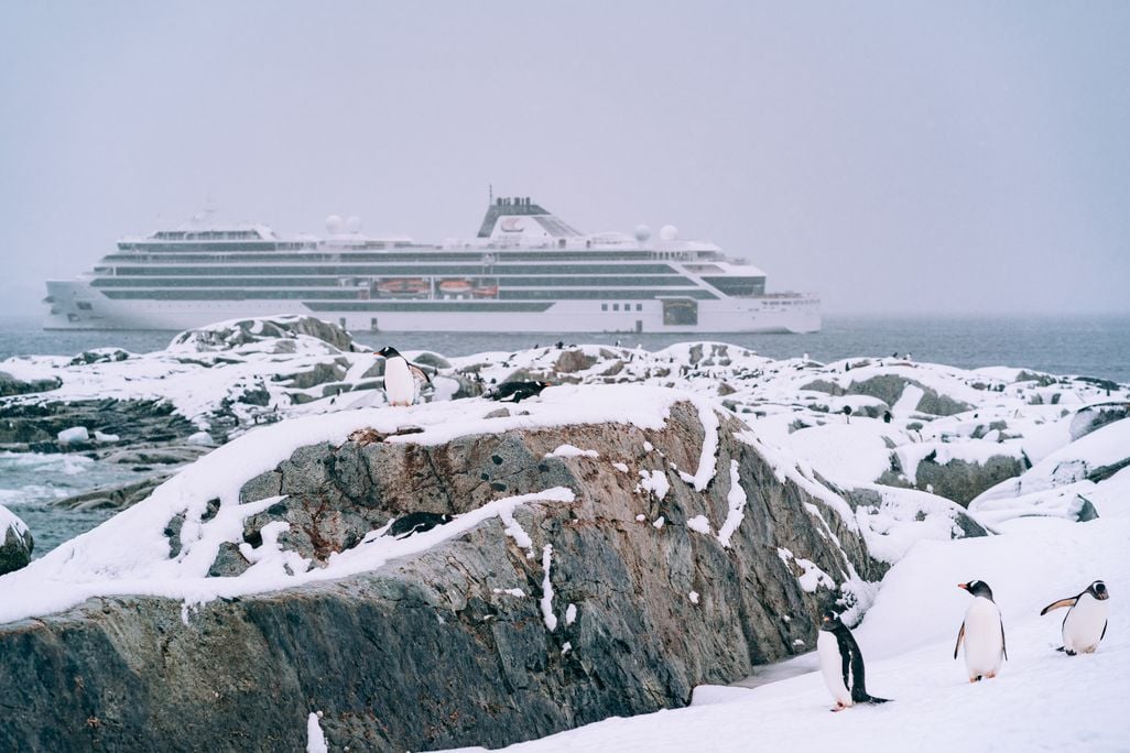 Viking cruise ship in Antarctica