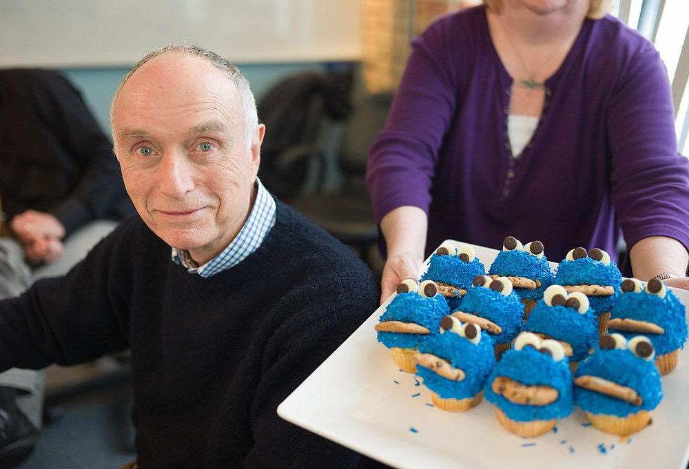 Lloyd Morrisett and his birthday cupcakes