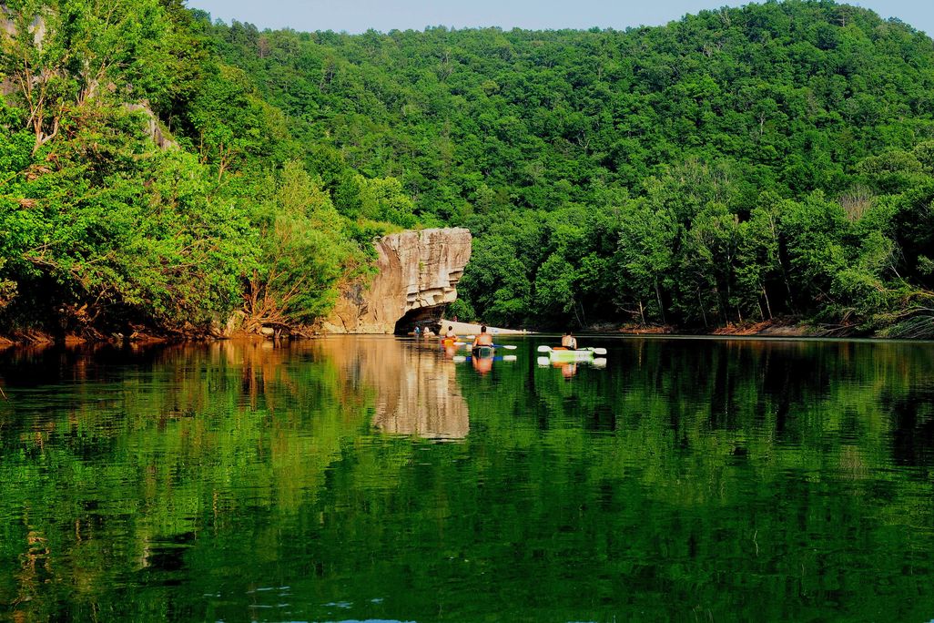 People kayaking on Buffalo National River