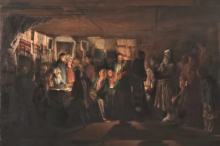 Vassily Maximov,&nbsp;A Sorcerer Comes to a Peasant Wedding, circa 1875