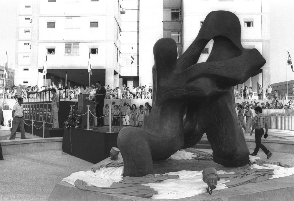 A memorial ceremony held in 1974 in Tel Aviv, where a tribute to the victims of the Munich massacre was unveiled.