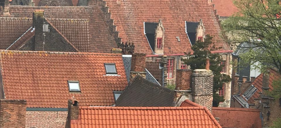  The tiled roof line of Bruges 