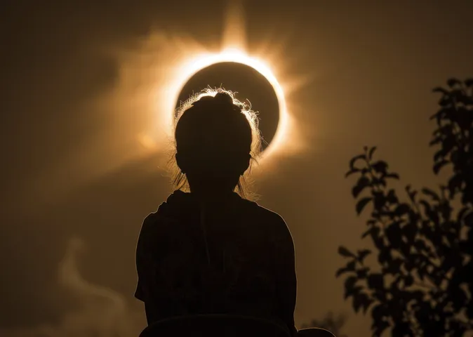 A Golden Hour Solar Eclipse in the Spanish Vineyards