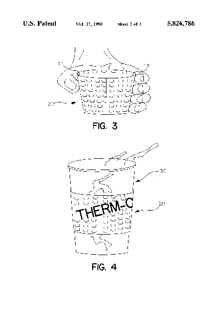 A close-up of the insulation of Sorensen’s coffee sleeve in his patent file.