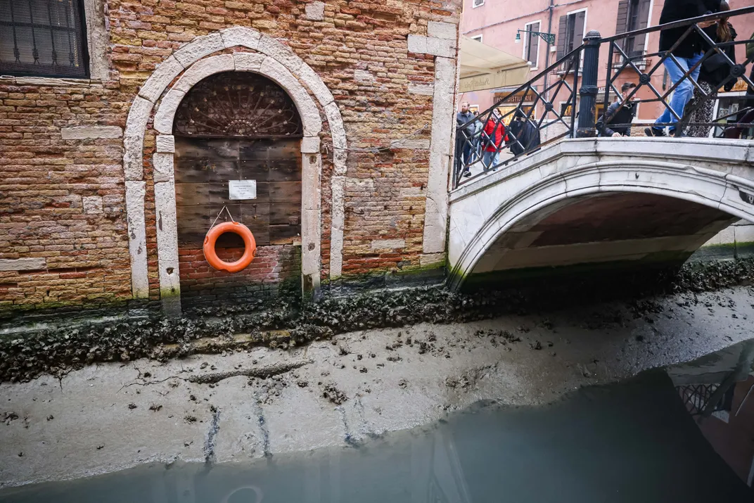 A Long Low Tide Dries Up Venice's Smaller Canals Smart News