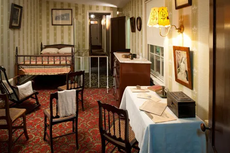 The room where Abraham Lincoln died in the Petersen House