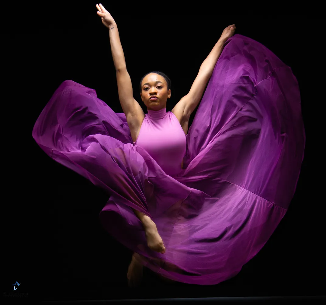 A young dance student’s elegant movements
