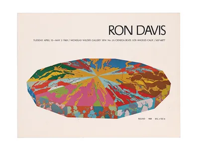 Exhibition announcement for Ron Davis exhibition at Nicholas Wilder Gallery, 1969. Ronald Davis papers, 1960-2017. Archives of American Art, Smithsonian Institution.