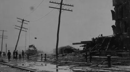 Aftermath of the Black Tom explosion on July 30, 1916