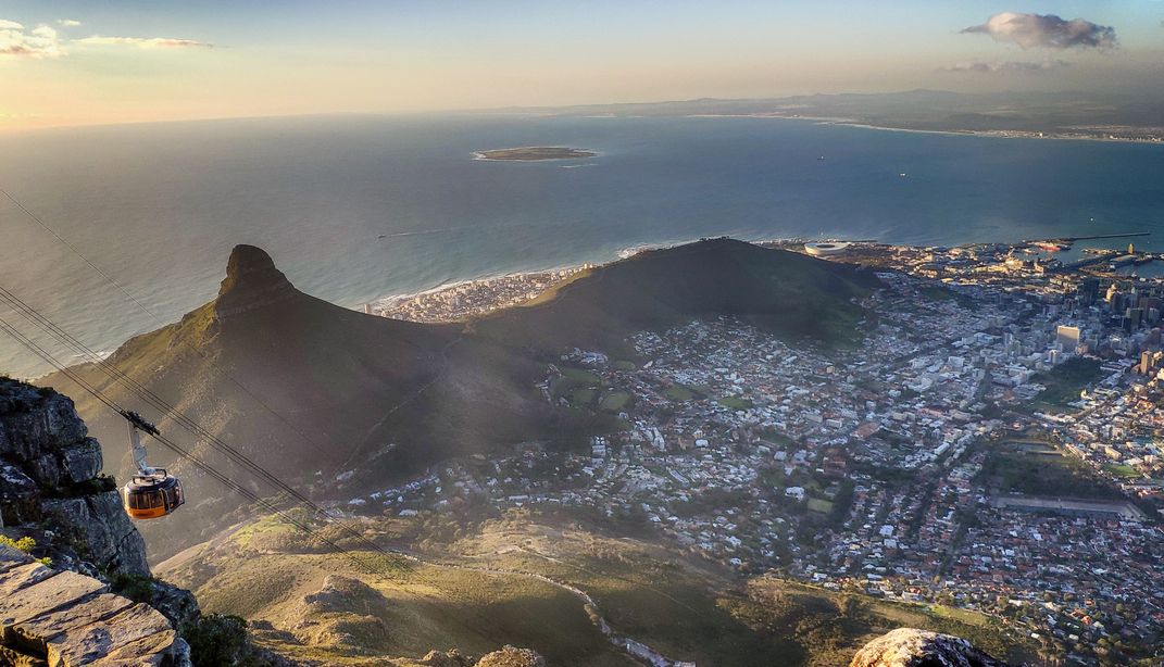 View of Cape Town and aerial tram