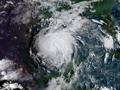 Tropical Storm Harvey as seen the morning of August 24, 2017 by NOAA's GOES-16 satellite.