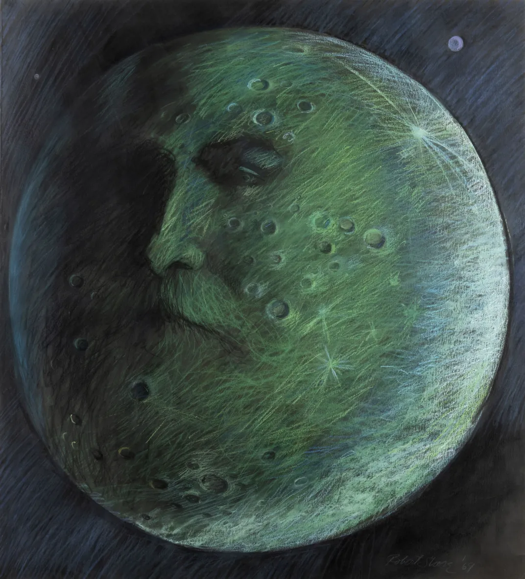 The Moon, Robert Shore, pastel on paper, 1969