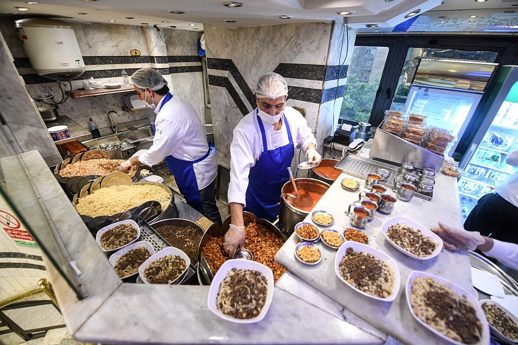 koshary kitchen at Abou Tarek