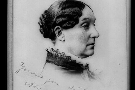 This photograph of Abigail Scott Dunway features the words "Yours for Liberty,"—the phrase she always used when she signed her name.