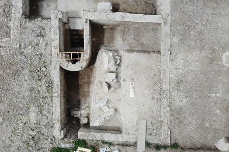 Aerial view of the mikvah site