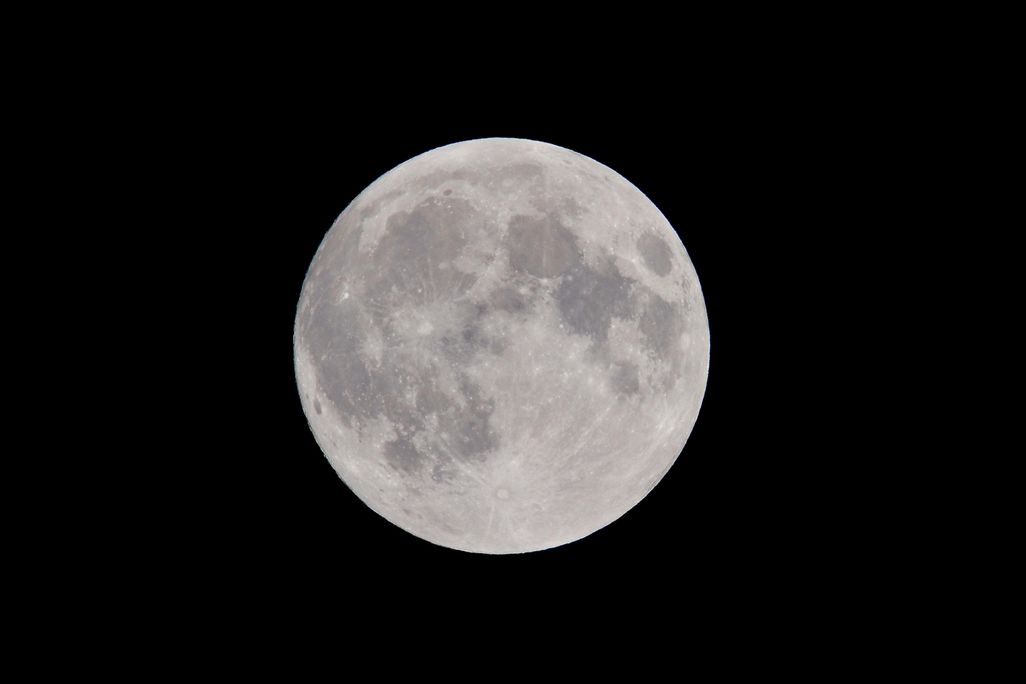 Full moon in the night sky
