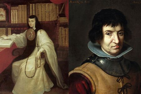 “Wise and Valiant: Women and Writing in the Golden Age of Spain” spotlights Sor Juana Inés de la Cruz (left) and Catalina de Erauso (right), among others.
