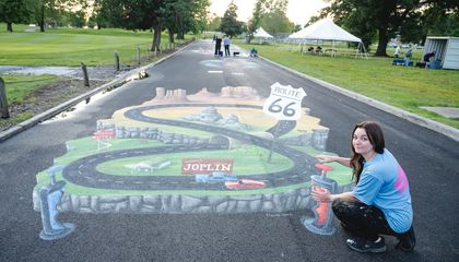Asphalt Is the Canvas for This Year's World Street Painting Festival in Joplin, Missouri, Which Honors 100 Years of Route 66