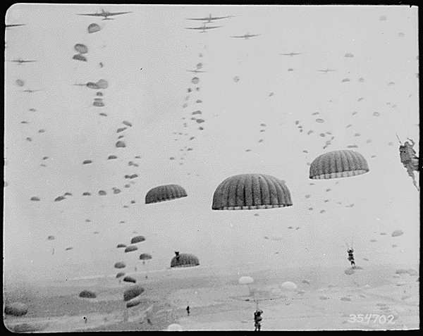 HD Historic Archival Stock Footage WWII - U.S. Paratroopers Jump