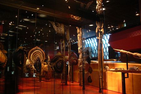 A display in Paris' Musée du Quai Branly–Jacques Chirac, which houses hundreds of thousands of artifacts from non-European cultures
