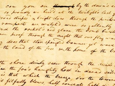 The Star Spangled Banner. 1814. Manuscript by Francis Scott Key.