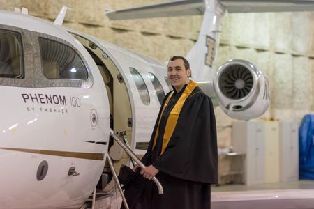 When Connor Duchen graduated from Purdue, he wanted a memento of a favorite college moment: flying the university’s Embraer Phenom 100 jet. Today he helps airlines choose jets for their fleets.