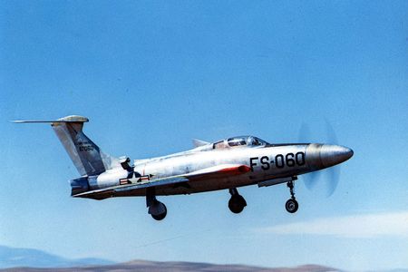 Republic XF-84H in flight. 
