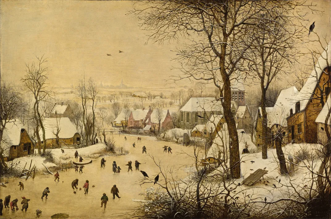 Pieter Bruegel the Elder, Winter Landscape With Skaters and Birds Trap, 1565