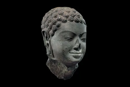 This seventh-century Buddha sculpture was among the artifacts.