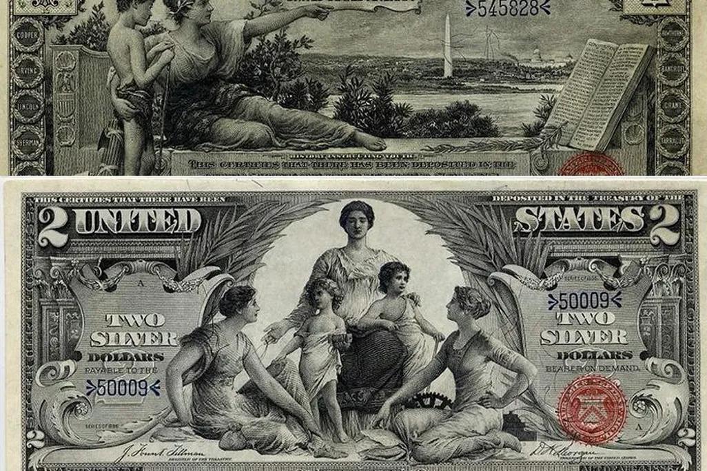 Obverse of 1890s silver certificates