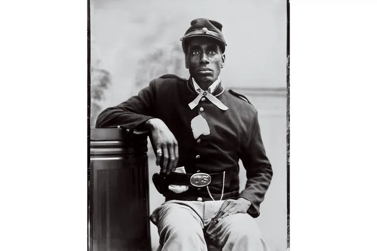 Man dressed as a Civil War soldier