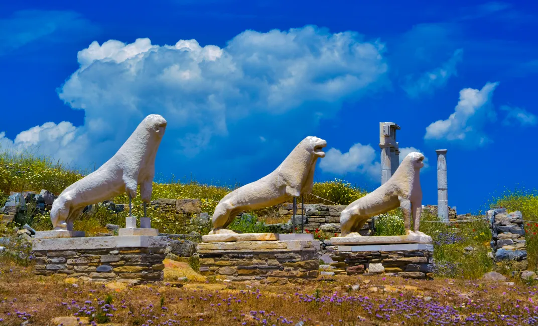 Ancient lions on Delos
