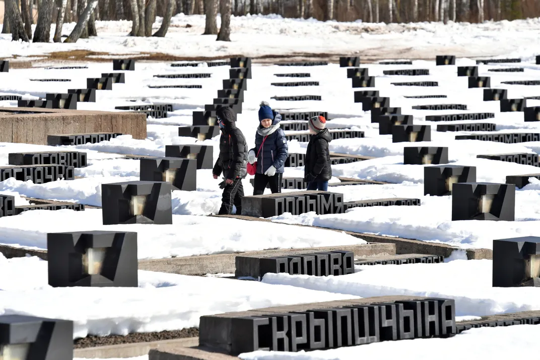 Symbolic graveyard that contains dirt from 186 razed Belarusian villages