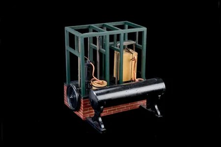 The Smithsonian's National Museum of American History holds this patent model for a Gorrie ice machine, the first mechanical refrigeration or ice-making machine the U.S. Patent Office patented.