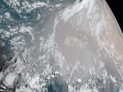 Time lapse of photographs captured by the GOES-East satellite from the National Oceanic and Atmospheric Administration (NOAA) on June 16, 2020. The plume is set to reach the southwest United States this week. 