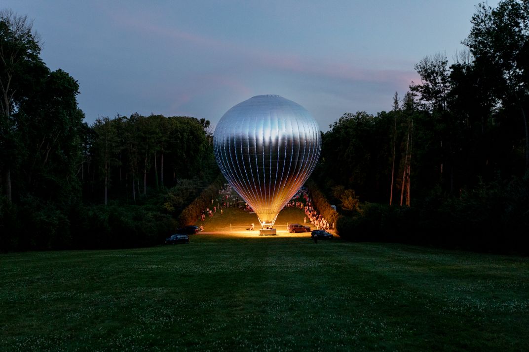 Shiny hot air balloon