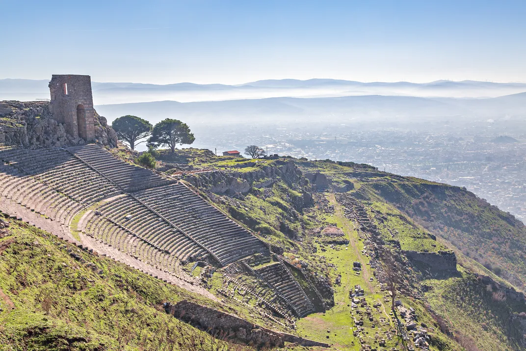 The dramatic hillside theater in Pergamum