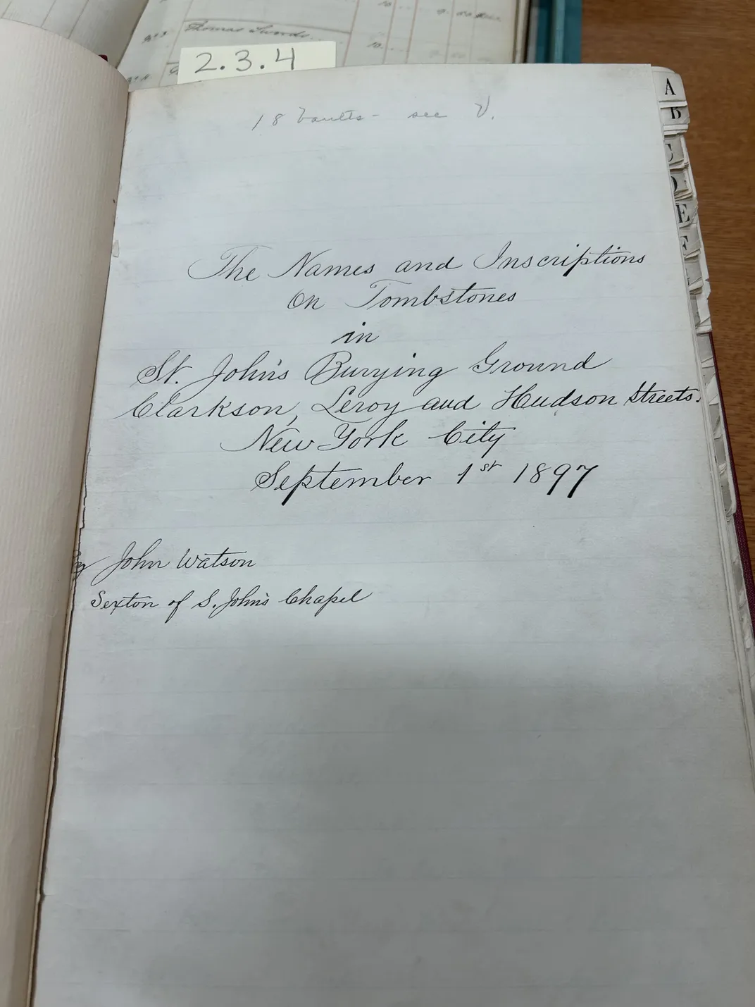 John Watson's notes on gravestones 2