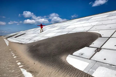 After the devastating 2011 tsunami, the Japanese government spent billions of zen to build this sea wall along the Sendai Coastline. It's almost 20 miles long.