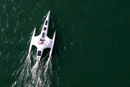 The Mayflower Autonomous Ship (MAS) undergoes sea trials in April 2021. In 2022, the MAS will sail the same path that the original Mayflower charted in 1620, collecting data along the way.