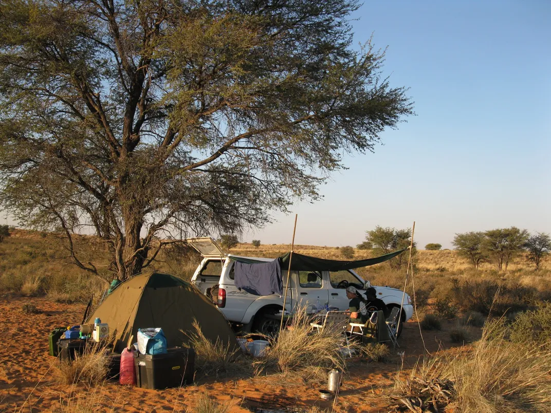 Small camp site in a remote desert.