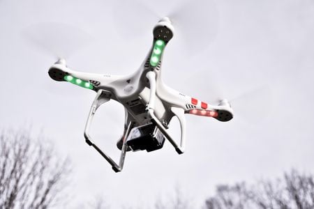 A DJI Phantom, one of the most common drones in the air for hobbyists and professionals alike.