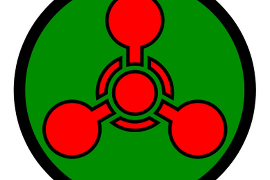 The symbol for chemical weapons