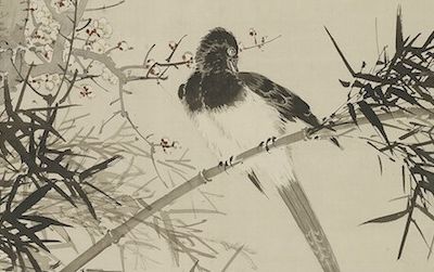 Birds were a popular part of Japanese art during the Edo period. Eagle hanging scroll by Kishi Ganku, ca. 1802.