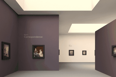 The virtual museum features seven rooms focused on themes such as correspondence, music and flirtation.