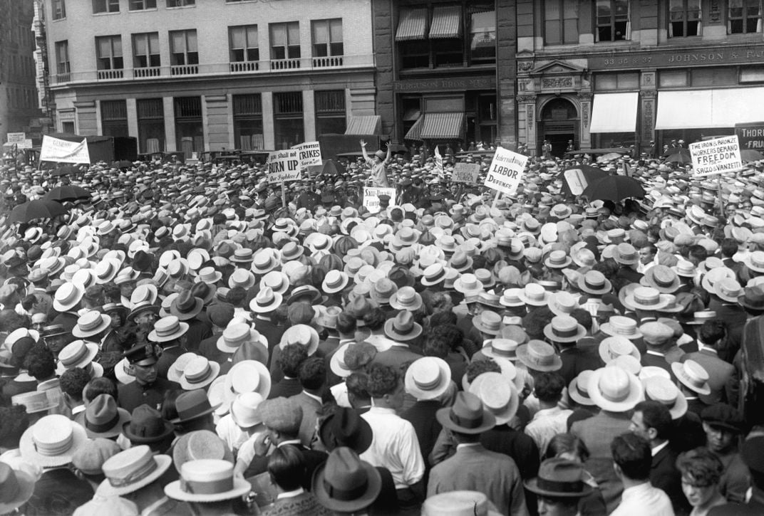 Protest meeting against execution of Sacco and Vanzetti. 