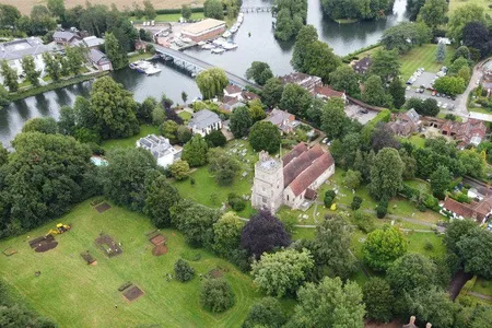 The excavation site lies next to Holy Trinity Church in the English village of Cookham.