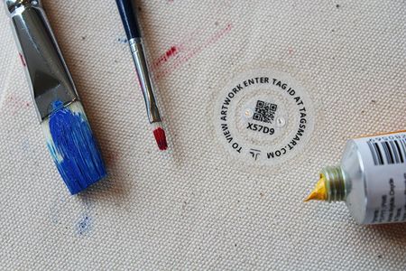 This smart tag contains synthetic DNA and other security measures to help authenticate and track the provenance of canvas. 