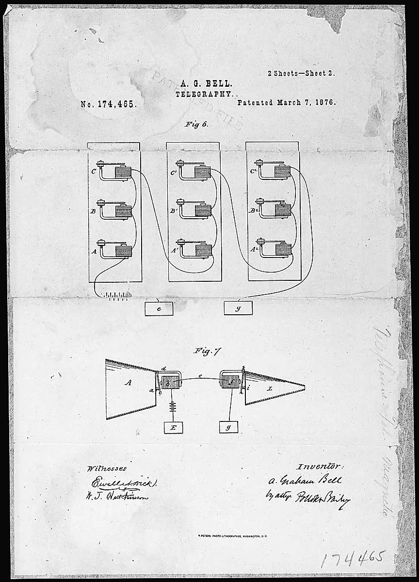 Alexander Graham Bell patent drawing